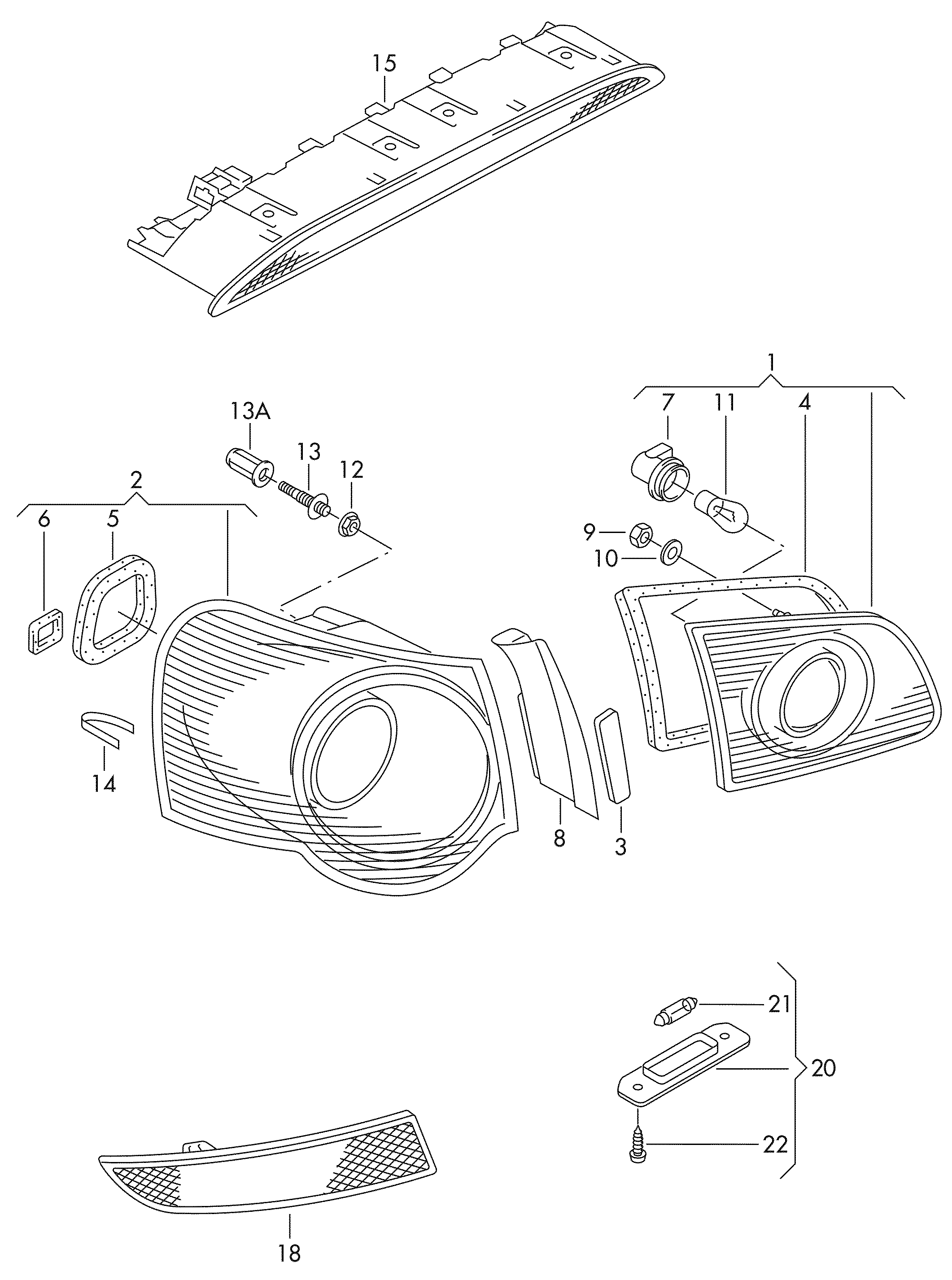 VAG 1K6945097G - Дополнительный фонарь сигнал торможения unicars.by