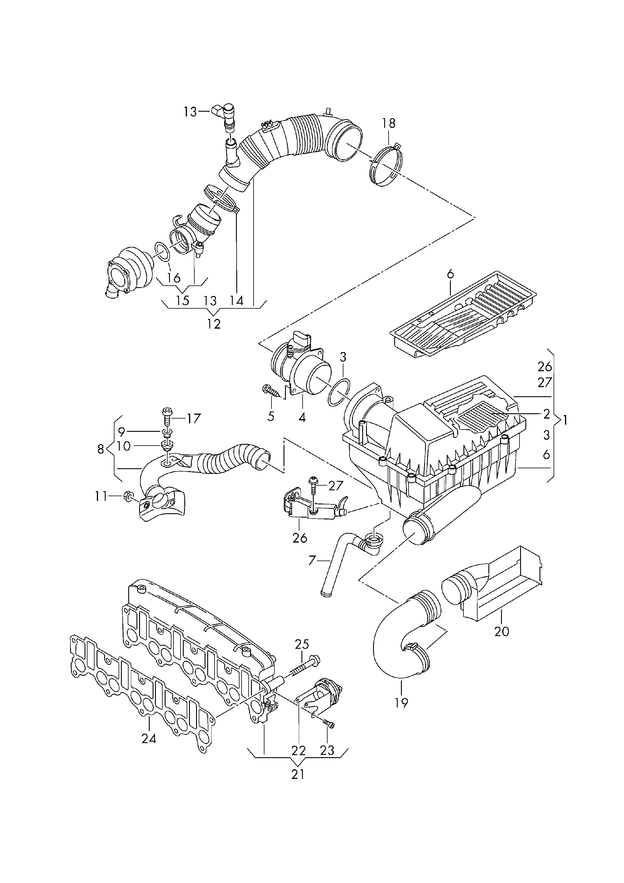 VW 1K0129620E - Воздушный фильтр, двигатель unicars.by