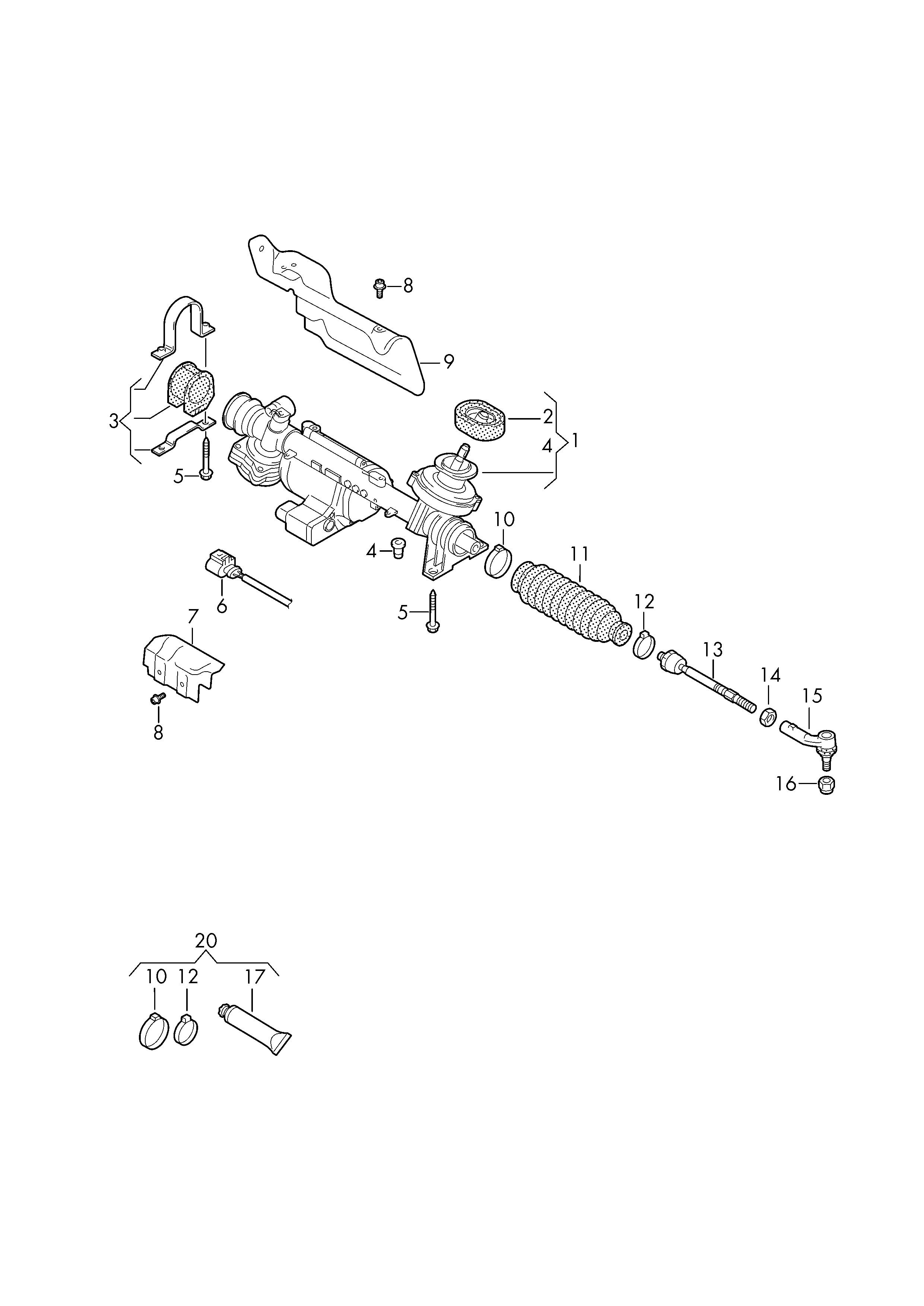 Skoda 1K0 423 811 E - Наконечник рулевой тяги, шарнир unicars.by