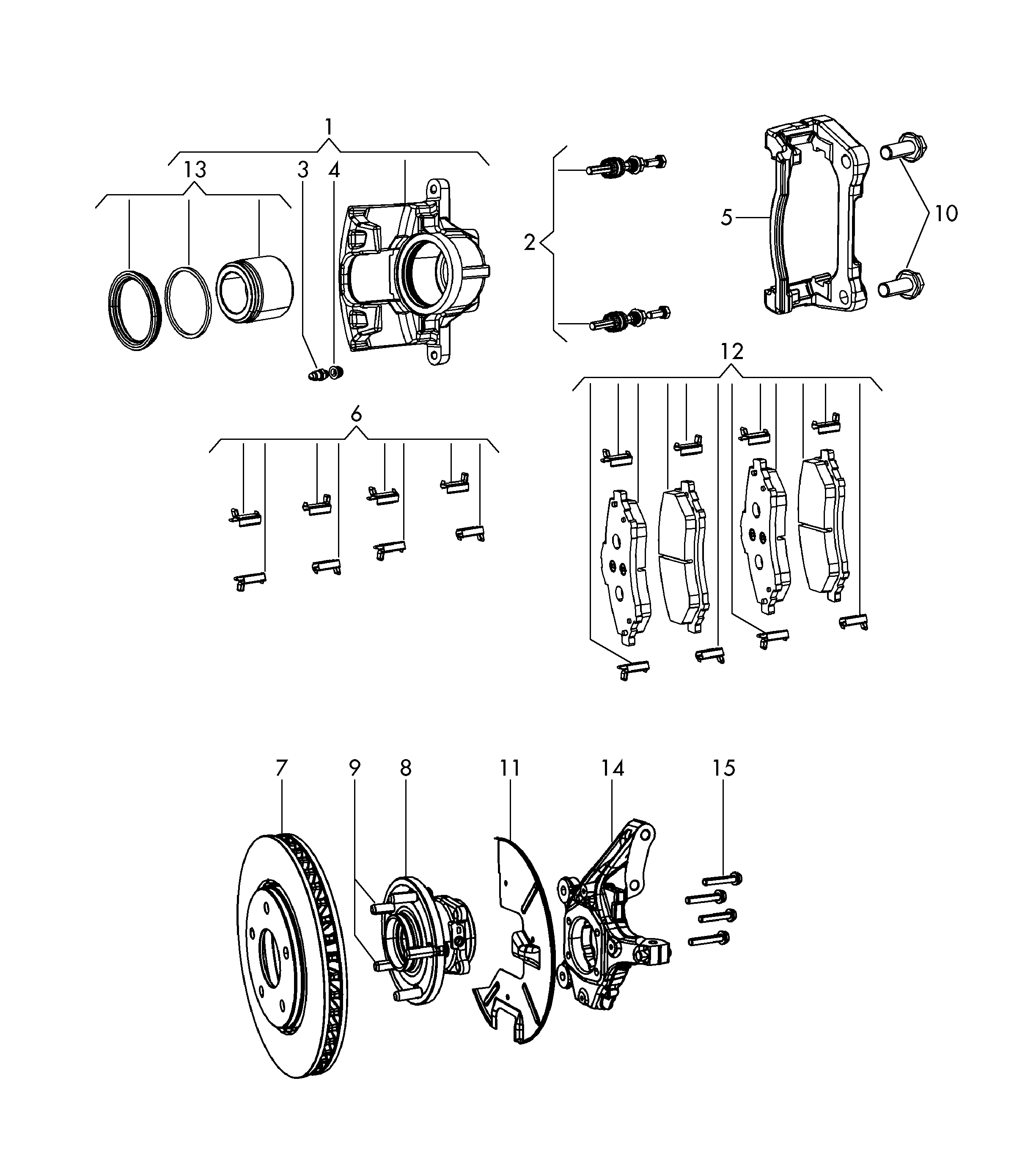 VAG 7B0 698 151 F - Тормозные колодки, дисковые, комплект unicars.by