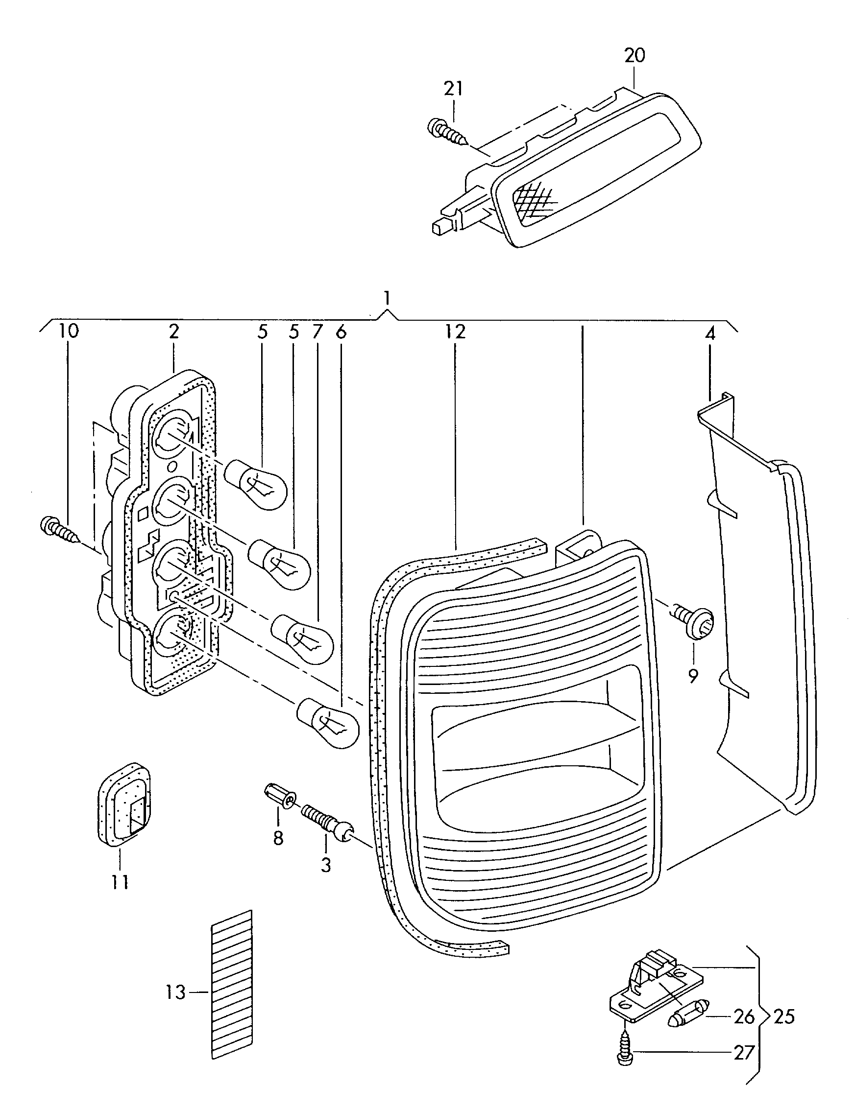 VW 2K0-945-087-G - Дополнительный фонарь сигнал торможения unicars.by