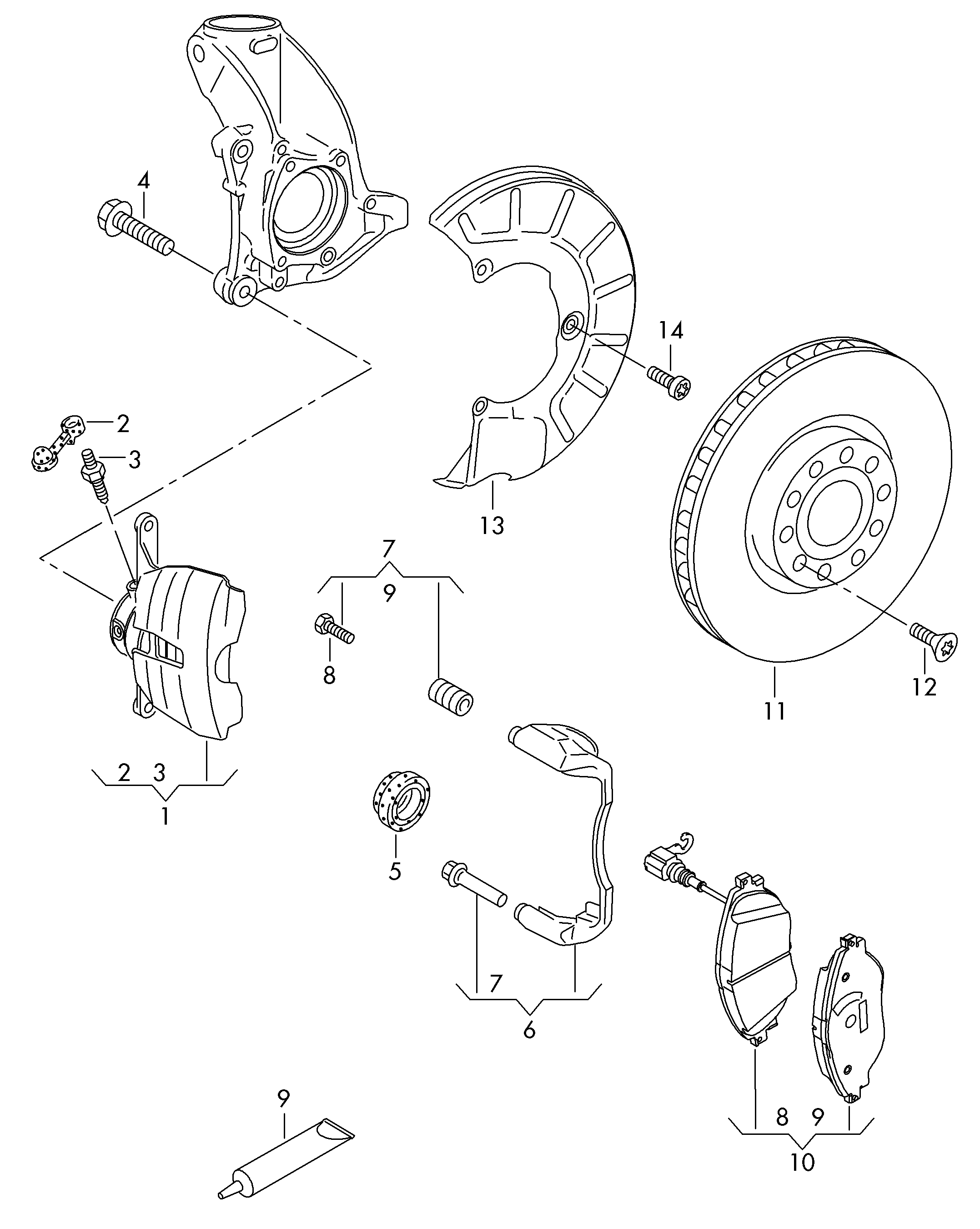 Skoda 7N0698151E - Тормозные колодки, дисковые, комплект unicars.by