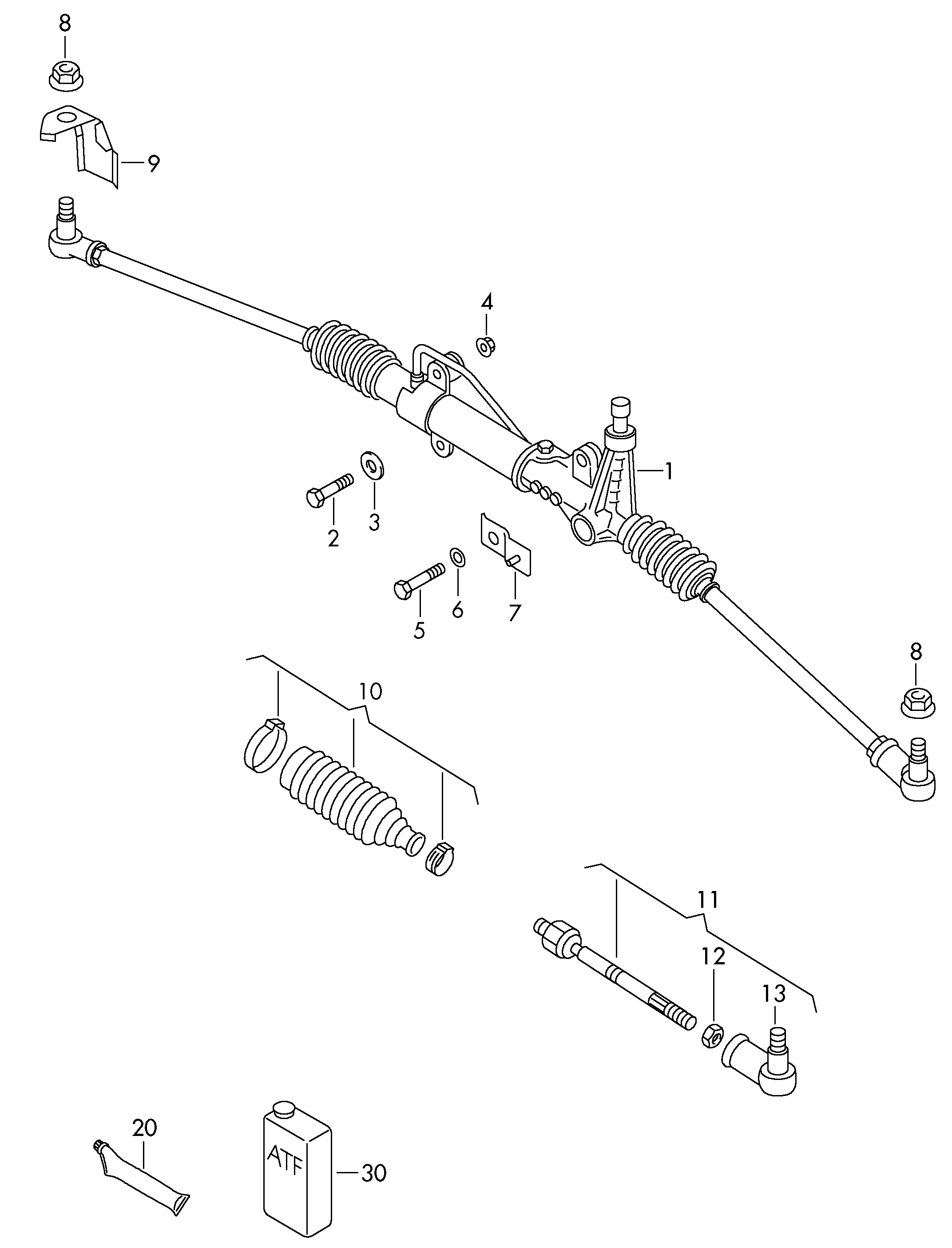 Porsche 2D0 422 811 - Наконечник рулевой тяги, шарнир unicars.by