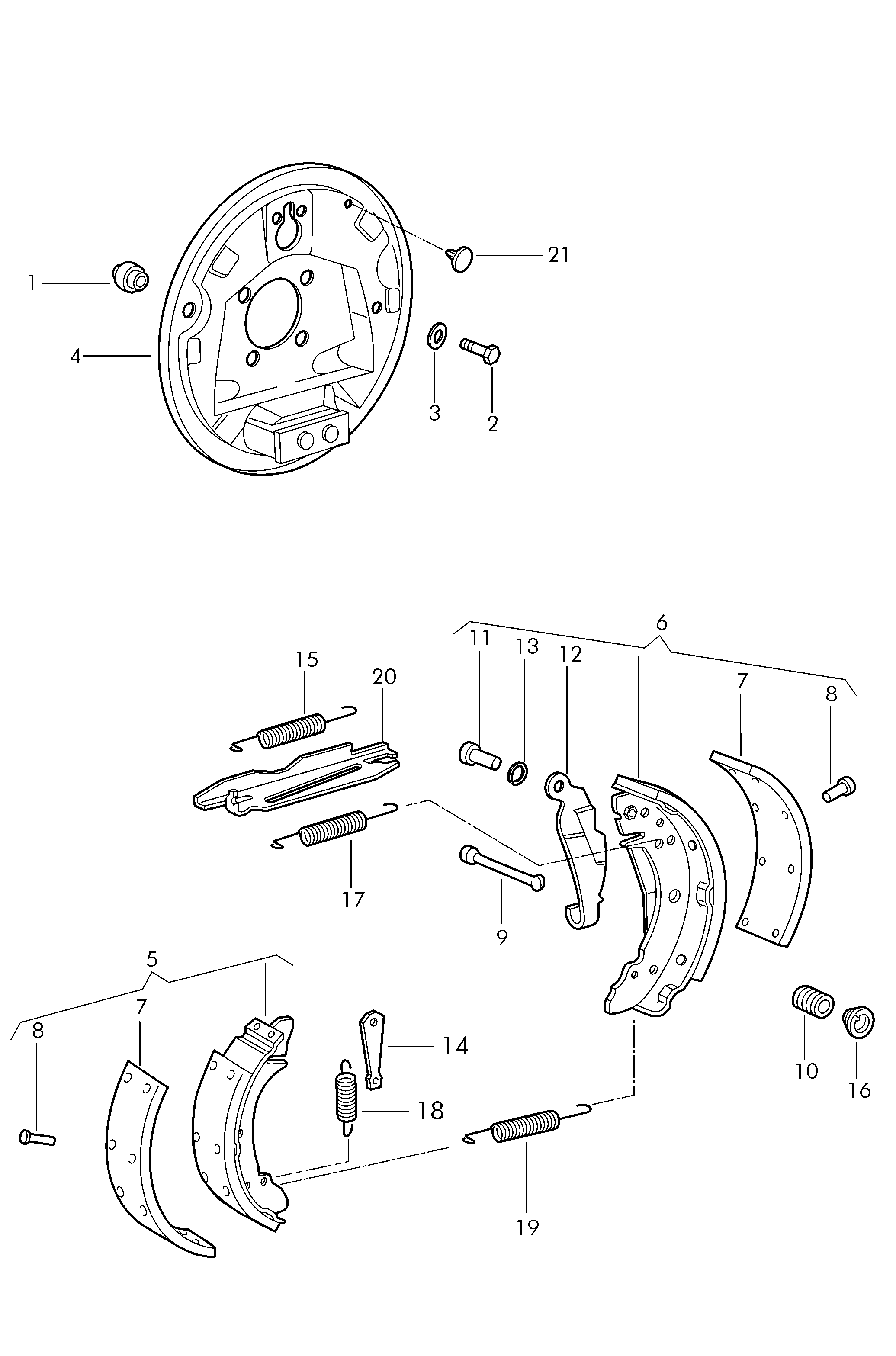 AUDI 3096095271 - Комплект тормозных колодок, барабанные unicars.by