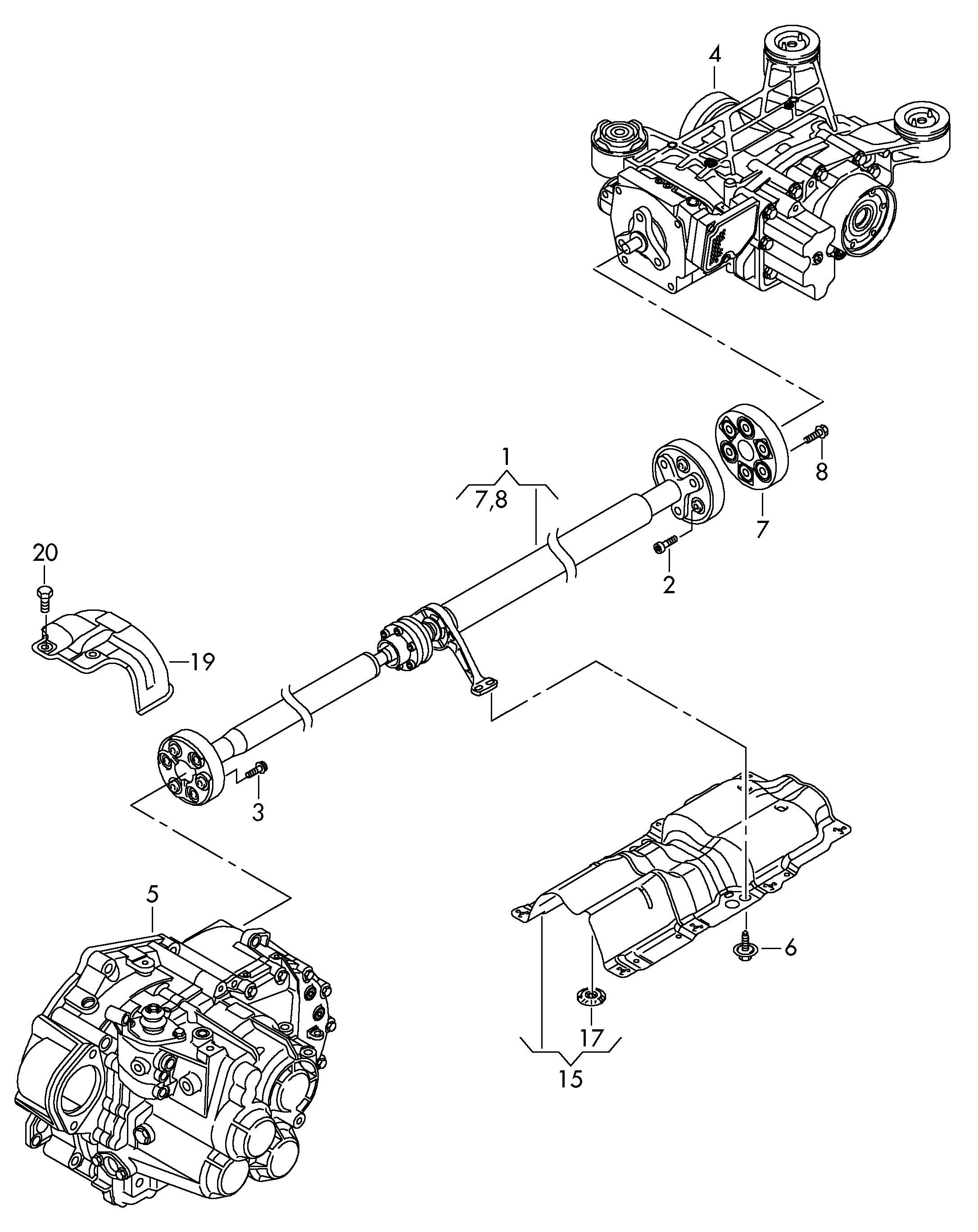 VAG 5N0521101M - Подшипник карданного вала, центральная подвеска unicars.by